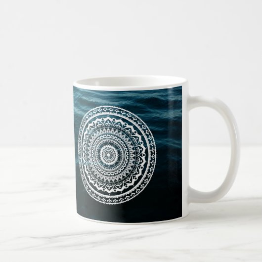 Mug Mandala Blanc Laissez la mer vous libérer (Droite)