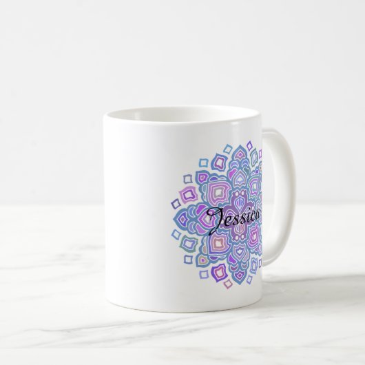 Mug Mandala bleu (Devant droit)