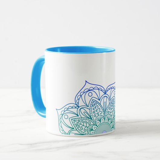 Mug Mandala bleu (Devant gauche)