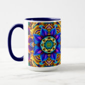 Mug Mandala bleu soleil (Gauche)