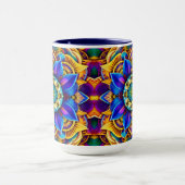 Mug Mandala bleu soleil (Centre)