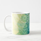 Mug Mandala bleu vert jaune boho (Gauche)