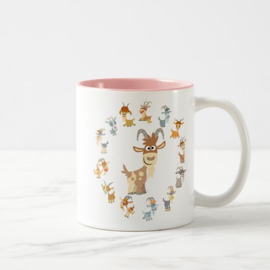 Mug Mandala Chèvre de Dessin Animé Mignon (Droit)