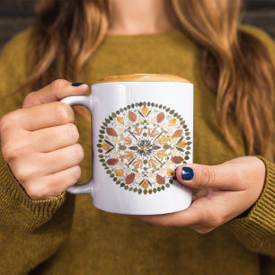 Mug Mandala de fleurs pressées l Botanique florale d'a