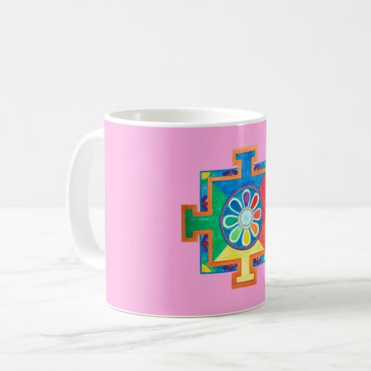 Mug Mandala de l'aquarelle de création (Devant gauche)
