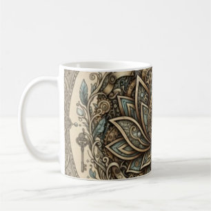 Mug Mandala de lotus sacré Art spirituel vintage