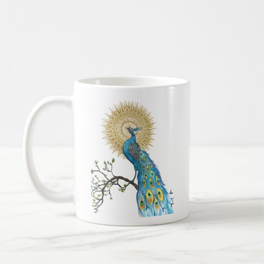 Mug Mandala de paon (Gauche)