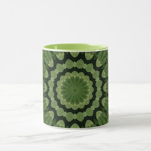 Mug Mandala des Feuilles verts (Centre)