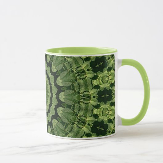 Mug Mandala des Feuilles verts (Droite)