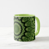 Mug Mandala des Feuilles verts (Devant droit)