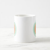 Mug Mandala design vert, orange indienne (Centre)