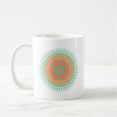 Mug Mandala design vert, orange indienne (Gauche)