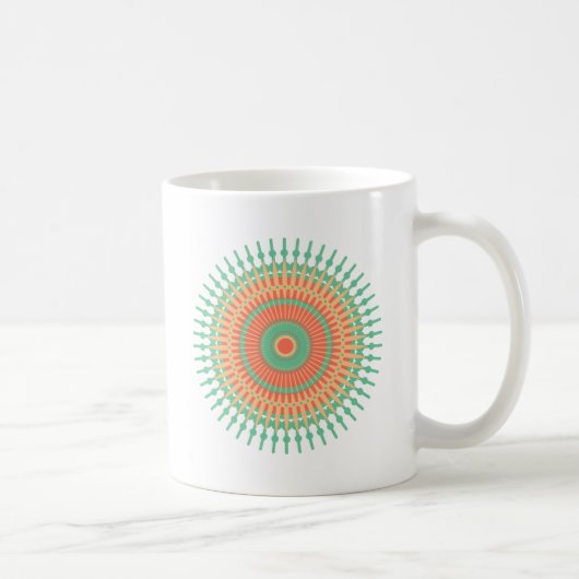 Mug Mandala design vert, orange indienne (Droite)
