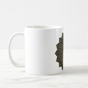 Mug Mandala d'or et de marine