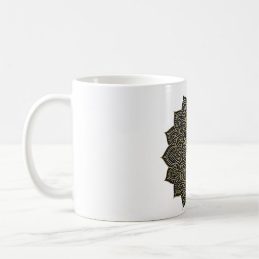 Mug Mandala d'or et de marine (Gauche)