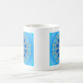 Mug Mandala en bleu électrique et turquoise (Centre)
