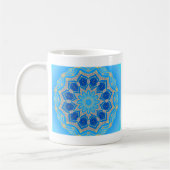 Mug Mandala en bleu électrique et turquoise (Gauche)