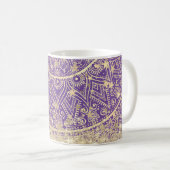 Mug Mandala enchanteur avec Monogramme Gold Stars (Devant droit)