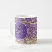 Mug Mandala enchanteur avec Monogramme Gold Stars (Devant gauche)