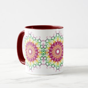 Mug mandala ethnique à fleurs.