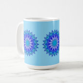 Mug Mandala Fleur Azur (Devant gauche)