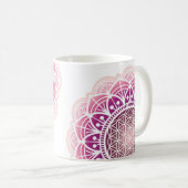 Mug Mandala - Fleur de vie - rose (Devant droit)
