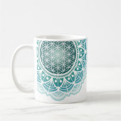 Mug Mandala - Fleur de vie - Turquoise (Gauche)