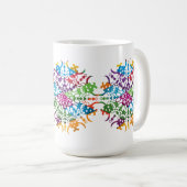 Mug Mandala fleur rose jaune (Devant droit)