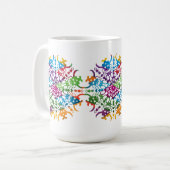 Mug Mandala fleur rose jaune (Devant gauche)