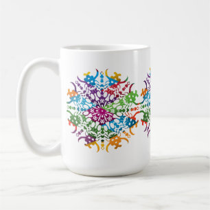 Mug Mandala fleur rose jaune