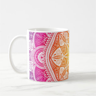 Mug Mandala fleuri ornemental : vintage coloré.
