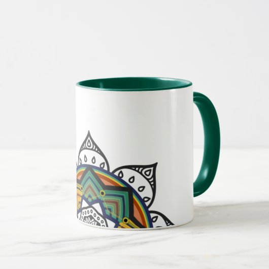 Mug Mandala floral (Devant droit)