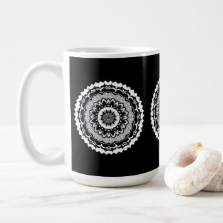 Mug Mandala Floral Noir Et Blanc