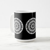 Mug Mandala Floral Noir Et Blanc (Devant gauche)
