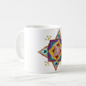 Mug Mandala floral or rose dessin blanc Musique (Devant gauche)