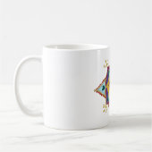 Mug Mandala floral or rose dessin blanc Musique (Gauche)