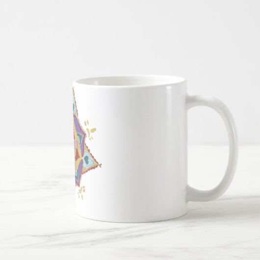 Mug Mandala floral or rose dessin blanc Musique (Droite)