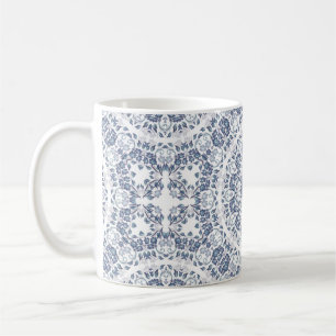 Mug Mandala florale bleu poussiéreux