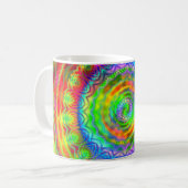 Mug Mandala fractal tie-dye arc-en-ciel (Devant gauche)