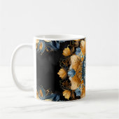 Mug Mandala Gold & Silver Blue Leaf (Gauche)