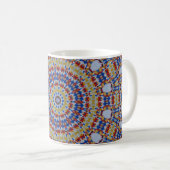 Mug Mandala jaune bleu (Devant droit)
