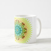 Mug Mandala jaune vert (Devant droit)