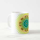 Mug Mandala jaune vert (Devant gauche)