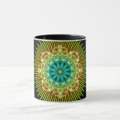Mug Mandala jaune vert | noir (Centre)