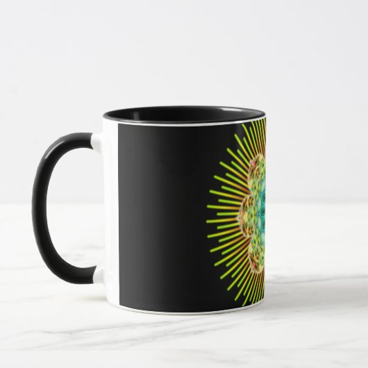 Mug Mandala jaune vert | noir (Gauche)