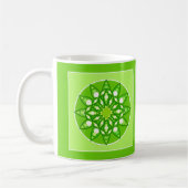 Mug Mandala Motif dans les tons verts de chaux (Gauche)