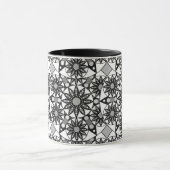 Mug Mandala motif, noir, blanc et gris (Centre)