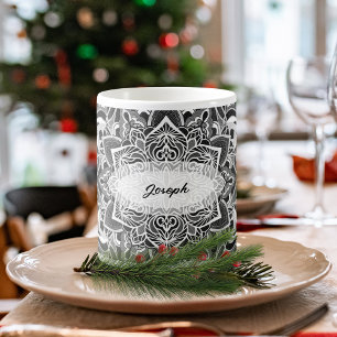 Mug Mandala noir et blanc