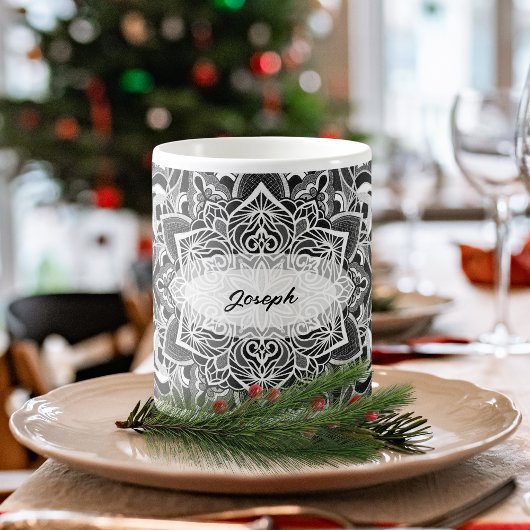Mug Mandala noir et blanc