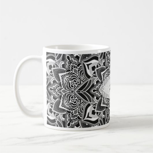 Mug Mandala noir et blanc (Gauche)